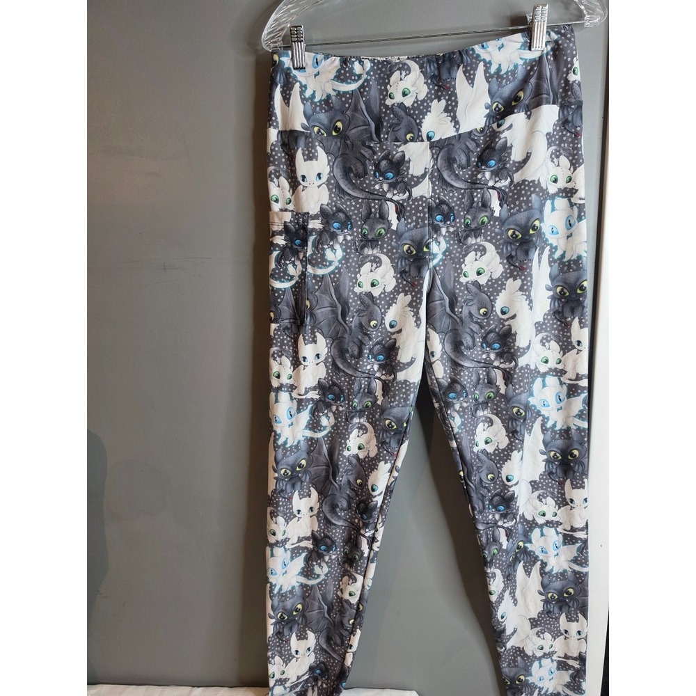 How to Train Your Dragon Toothless Light Fury Leggings with Pocket Gray TC